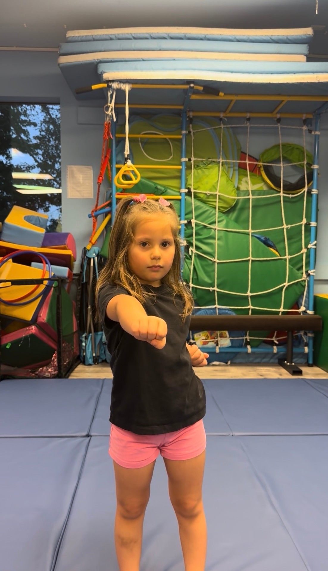 Young karateka in fighting stance